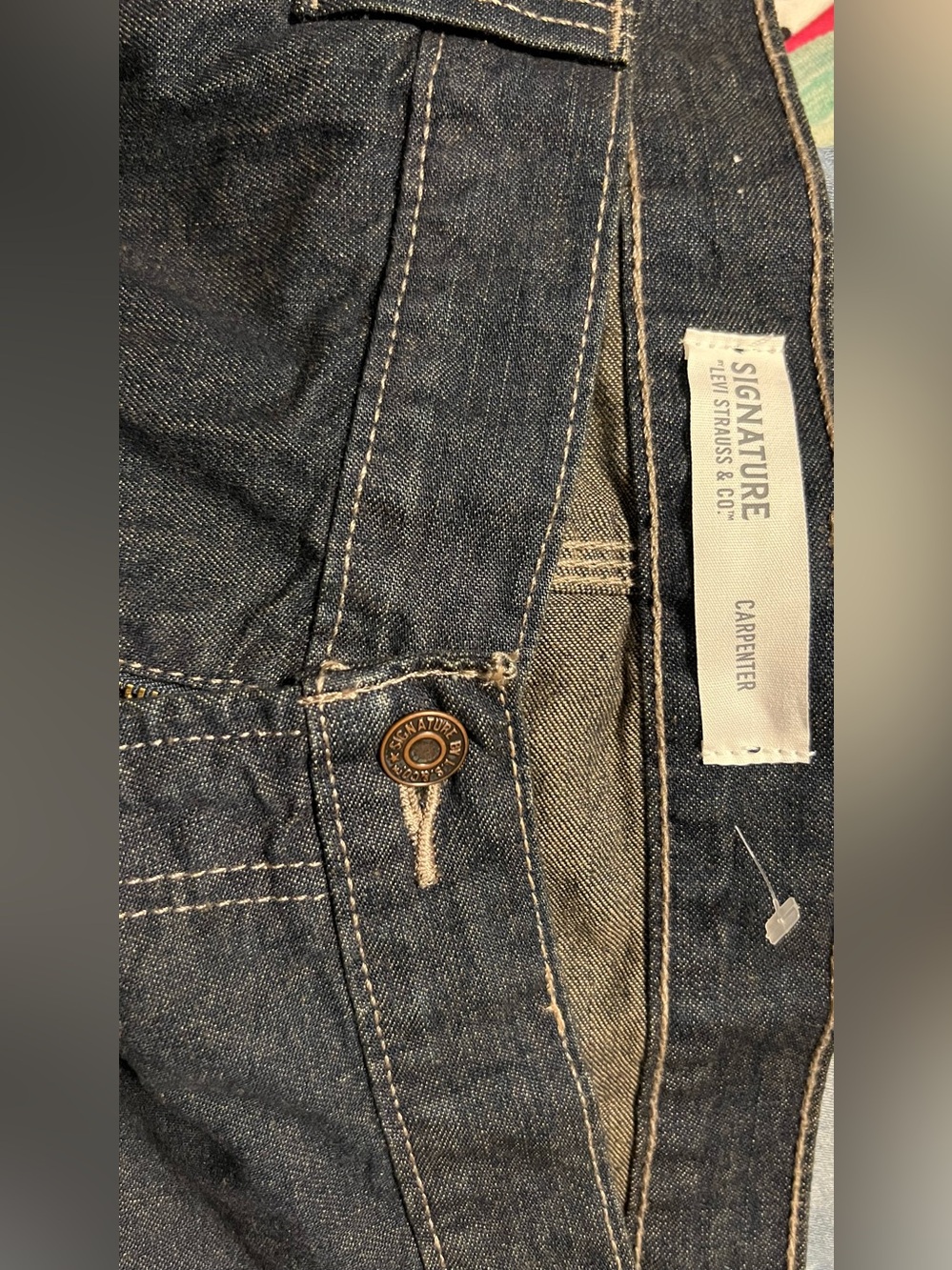 Signature by Levi Strauss Men's Dark Blue Carpenter Jeans